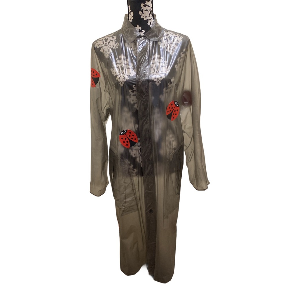 Clear Grey Lady Bug Rain Jacket Size Small/Medium